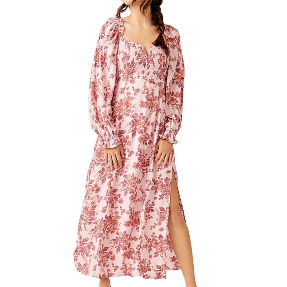 NWT   Free People Long Sleeve Jaymes Midi Dress SIZE M
